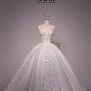 VÁY CÚP NGỰC DẢI HOA XEN KẼ